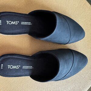 TOMS Sueded Black Slide on Mules